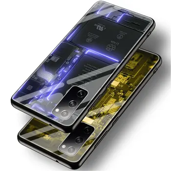 Viduje Elektronika, Labai Kietas, Stiklo Telefono dėklas Samsung Galaxy S20 S21 FE S10 Pastaba 10 20 Ultra 5G 9 S9 Plus S10e Dangtis