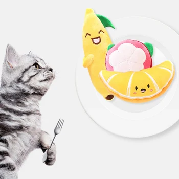 Pet Šuo, Katė Žaislas Kramtyti Dantys Švarūs Maisto Pliušinis Žaislas, Katė, Kačiukas Animacinių filmų Vaisių Formos Pliušiniai Žaislai Bite-atsparus Kramtomoji Pet products