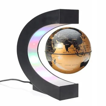 Magnetic Levitation Plūduriuojantis Pasaulyje LED Pasaulio Žemėlapio Naujumas Naktį Šviesos Elektroninių Antigravity Kamuolys Lempos Office Home Apdaila
