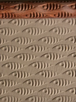 Keramikos įrankiai, medžio drožyba, keramika, medžio tekstūros purvo roller įspaustas reljefinis raštas reljefinis lazdele purvo roll