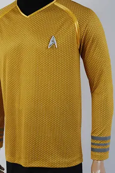 Trek Kostiumas Į Tamsą Laivyno Uhura Star Cosplay Geltona T-Shirt Kostiumas Vienodas Viršuje Vyrų Suaugusiųjų Sandėlyje