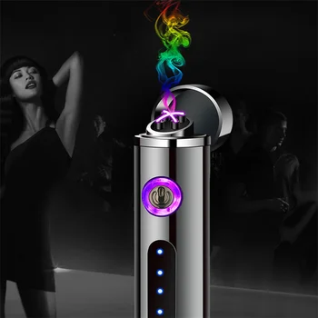 Dual Lanko Elektros Žiebtuvėliai Vėjo Plazmos Įkraunamas USB Psichikos Lengvesni hqd Vienkartiniai Rūkymas Cigarečių Dalykėlių Vyrams