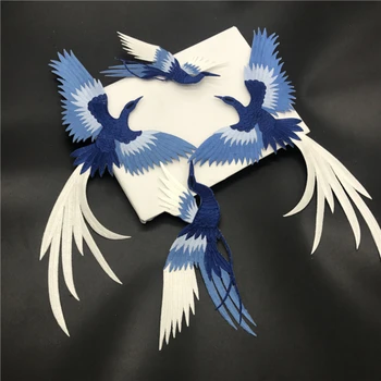 Paukščių Siuvinėjimo Lyginimo Audinys Lipdukai Mėlyna Phoenix Didelis Pleistras Lipdukai Cheongsam Drabužių Apdailos Išskirtinį 
