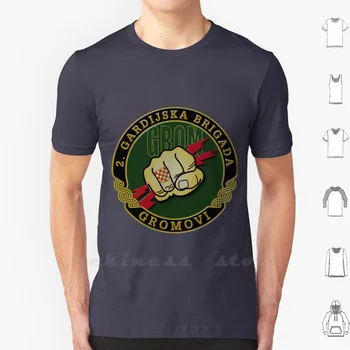 Kroatijos Armijos Apsaugai 2-oji Brigada Grom T Shirt Spausdinti didelio dydžio, 6XL Medvilnės Naujas Cool Tee Kroatija Kroatija Hv Grom Gromovi