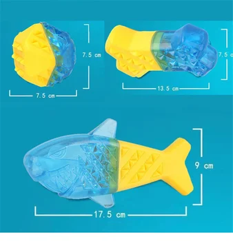 Vasarą ledas-šaltas Žuvies Šuns Žaislas Bite-Atsparus Molars Gali Būti Pripildytas Vandens Žaislai Mielas Kaulų Kramtyti Žaislus Švarus Molinis Naminių gyvūnų Žaislai