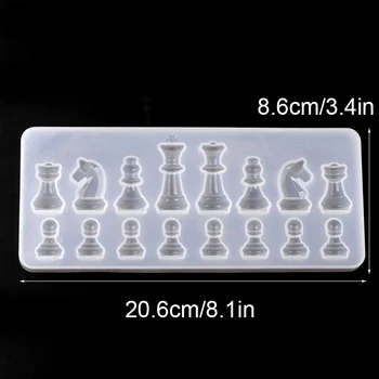 1pcs Kristalų Epoksidinės Dervos Pelėsių stalo Žaidimas Tarptautinės Šachmatų Liejimo Silikono Forma 