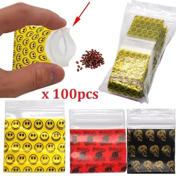 100VNT/SET Maži Plastikiniai Maišeliai Skaidrus Papuošalai Ziplock Zip Zip Lock Reclosable Plastiko, Poli Aišku, Maišeliai