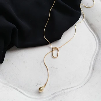 Korėjos Netaisyklingos Geometrijos Metalo Pakabukas Karoliai Elegantiškas Temperamentas Vestuvių Aukso Megztinis Grandinės Mados Moterų Šaliai, Papuošalai