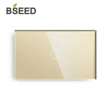 Bseed MUMS Touch mygtukas 1 2/3Gang 1/2 Būdas Šviesos Jungiklis Sienos Jungiklis, Balta Kristalų Klasės Skydelis 3 Spalvų Smart Switch