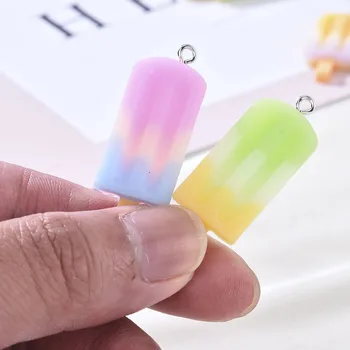 10vnt/maišas 3D Ledų Popsicle Dervos Pakabukai Pakabukas Dizainas 