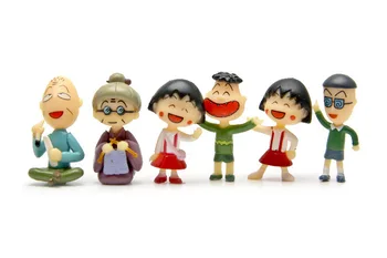 12pcs/set Anime Chibi Maruko-chan šeimos Klasiokai Pav Stalo Ornamentas Mini Mielas Modelis Pasakų Sodas Moss Miniatiūriniai Žaislai Dekoras