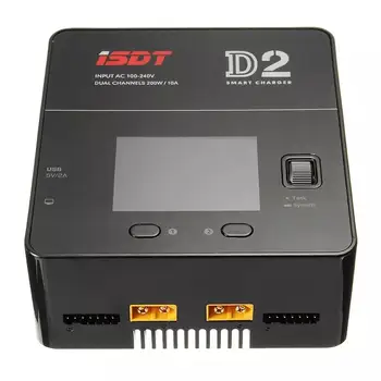 ISDT D2 AC 200W 12A 2-6S Dual Channel Baterijos Likutis Įkroviklio 
