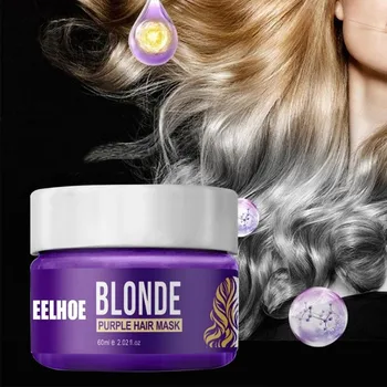 60ml Gamtos Violetinė Šampūnas Pašalinti Geltona Juoda Blonde Gydymo Brassy Balintos Spalvos Apsaugoti Dažyti Plaukų Pilka K6L1