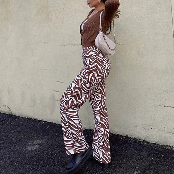Zebra Modelio Aukšto Juosmens Moterų Džinsus Estetinės Drabužių Streetwear Kelnės Plati Koja Kelnės Y2k Mama Boyfriend Stiliaus Džinsinis Capris