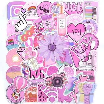50PCS Atvėsti Vasaros Vsco Lipdukai, Pakuotės Pink Girl Anime Stiker Vaikams Nešiojamas Šaldytuvas Telefono Riedlentė Lagaminą Lipdukas