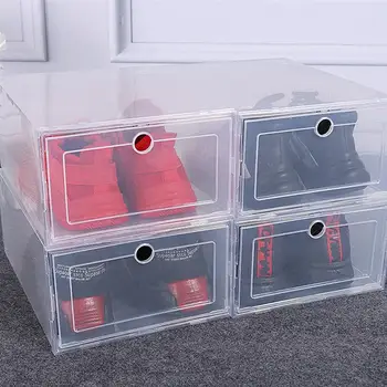 6Pcs Plastiko Batus Atveju Sutirštės Skaidrus Stalčius Atveju Plastikiniai Batų Dėžės ant kitos Dėžutės, Batų Organizatorius Shoebox