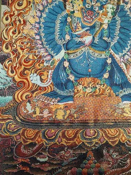 Juoda Dievo turtų mahagala Tibeto Buda religinių reikmenų Nepalas Thangka siuvinėjimas, tapyba