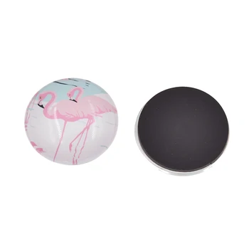 4pcs Flamingo Serijos Šaldytuvas Magnetas Stiklo Cabochon Šaldytuvas Magnetas Round Crystal Namų Puošybai Atsitiktinis