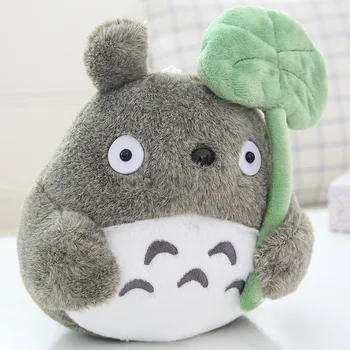 22CM Puikus Totoro Pliušinis Žaislas Mano Kaimynas Totoros Mielas Minkštas iškamša Žaislai, Lėlės Totoro su Lotus Lapų Vaikai Kalėdų Dovana