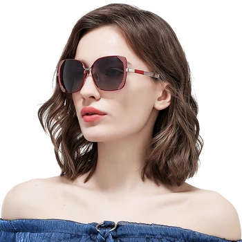 Ponios Poliarizuoti Akiniai nuo saulės Moterims Gradientas Objektyvas Mados Saulės akiniai Aikštėje Prabangos Prekės Oculos De Sol