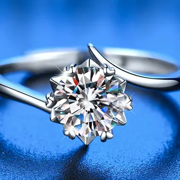 Moissanite sidabro žiedas moterims, papuošalai, žiedai 1ct deimanto žiedas 925 sidabras D spalva boho pora širdies moissanit sidabro žiedai moterims
