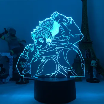 Džiudžiutsu Kaisen Anime Lempos Yuji Itadori Ir Gojo Satoru Pav 3D Led Nakties Šviesos Miegamojo Puošimas Gimtadienio Dovana naktinė lempa Lempos