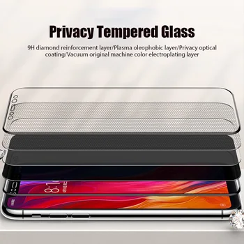 Visiškai Padengti Grūdinto Stiklo Xiaomi Poco M2 F2 Pro Poco X2 Anti-spy Privacy Screen Protector for Xiaomi Poco X3 NFC Poco M3 C3