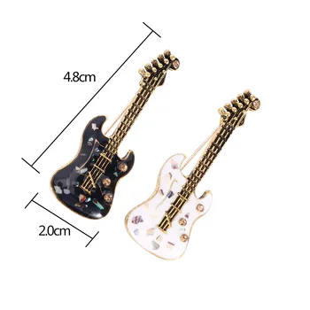 Derliaus Mini Gitara Emalio Sagės Punk Rock Creative Muzikos Instrumentas, Segtukai, Sagės Moterų Ir Vyrų Drabužių Apykaklės Ženklelis Papuošalai