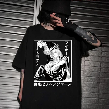 Anime Tokyo Revengers T-shirt Mikey Draken Grafinis Vyrų, Moterų Marškinėliai Tees Viršūnes Harajuku