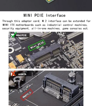 Mini PCI Express M. 2 Adapteris Keitiklis Plėtros Kortelę mini PCI-e 2 M. NGFF Klavišą E Sąsaja Belaidžio 