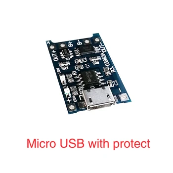 Tipas-c/Micro USB 5V 1A 18650 TP4056 Ličio Baterija, Kroviklio Modulis Įkrovimo Lenta Su Apsauga, Dvigubas Funkcijas 1A Li-ion