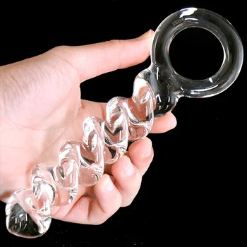 Pyrex Kristalų Vibratorių Spiralės G-spot Stimuliuoja Varpos Ilgio Analinis Butt Plug Išangę Expander Vibratorių Moterų Suaugusiųjų Sekso Žaislai Moterims, Vyrams