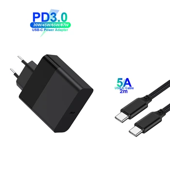 USB C Maitinimo Adapteris PD/QC3.0 65W/60W/45W/30W/18W TIPAS-C Greitai Siena Çkroviklio MacBook/iPad/iPhone 12 Pro MAX 11 