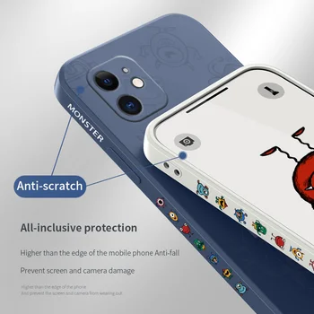Raudonas Monster Mielas Modelio Telefono dėklas Skirtas iPhone 12 Pro Max 11 X XS XR XSMAX SE2020 8 8Plus 7 7Plus 6 6S Plius Silikoninis Dangtelis