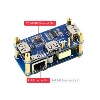 Power Over Ethernet PoE Modulį, USB 2.0 HUB SKRYBĖLĘ Plėtros Valdybos Starter Kit for RPI Aviečių Pi Nulis W WH , už 802.3 af
