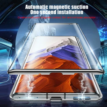 Už Xiaomi 10x dvipusis Grūdintas Stiklas Atveju, Magnetinės Metalo Adsorbcijos 11 Ultra Redmi10x K40 Pro Objektyvo apsauginis Dangtis