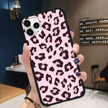 Rožinis mados leopardas spausdinti Telefono dėklas skirtas iPhone 11 12 pro XS MAX 8 7 6 6S Plus X 5S SE 2020 XR Minkšto silikono