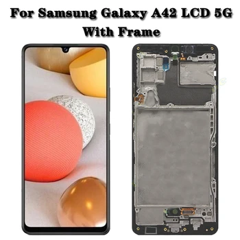 Originalus A42 Samsung Galaxy A42 5G LCD Ekranas Jutiklinis Ekranas su karkaso konstrukcijos skaitmeninis keitiklis Samsung A42 A426 A426B LCD