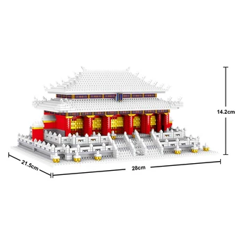 Mikro Mini Plytų Blokų Architektūros Rinkiniai Modelių Kūrimo Rinkinys, Vaikams Žaislų Ekspertų Geltona Kranas, Bokšto, Didžioji Kinų Siena Chinoiserie