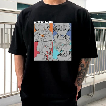 Anime Džiudžiutsu Kaisen Marškinėliai Vyrams, Moterims, Juokingas Animacinių filmų Tees Harajuku Unisex marškinėliai Kūrybinės O-kaklo trumpomis Rankovėmis Viršūnes Priežastinio
