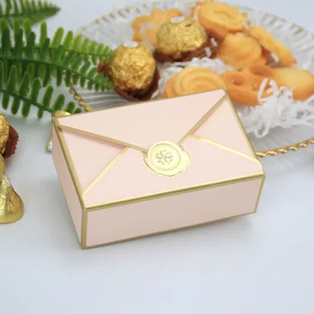 25pcs tuščią voką formos šokoladinių saldainių dėžės įdegio krašto vestuvių, gimtadienio dovanų dėžutėje džiaugtis pakuotės dėžutė