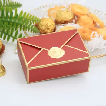 25pcs tuščią voką formos šokoladinių saldainių dėžės įdegio krašto vestuvių, gimtadienio dovanų dėžutėje džiaugtis pakuotės dėžutė