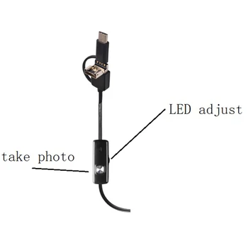5.5 mm Endoscoop Fotoaparatas USB Endoskopą HD Tikrinimo Kamera 6 Reguliuojamas LED IP67 atsparus Vandeniui Borescope, skirta 