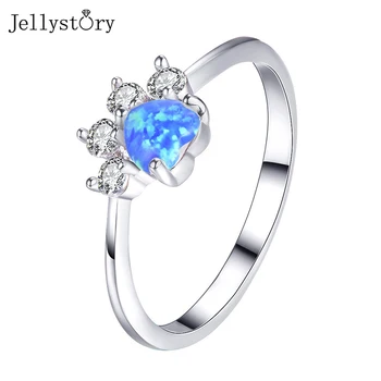 Jellystory naują atvykimo sidabro 925 papuošalai žiedas unikalų pėdsaką širdies formos opalas brangakmenio žiedas moterims, vestuvių, sužadėtuvių 2021