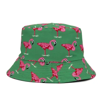 2021 Prabanga Flamingo Spausdinti Kibiro Kepurę Vyrai Moterys Vasarą Hip-Hop Gorros Žvejybos Žvejys Skrybėlę Panama Kepurė