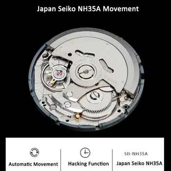 Didelis Tikslumas Japonija Originali NH36/NH36A Automatinis Mechaninis laikrodis Judėjimo Pakeitimo Data Savaitės Ekrano Pakeitimas Juoda/Balta