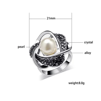 Nauji Karšto Pardavimo Moterų Perlų Žiedas Nuostabiai išskaptuotas Gražus Žiedas Nuotakos Vestuvių Papuošalai Dovana