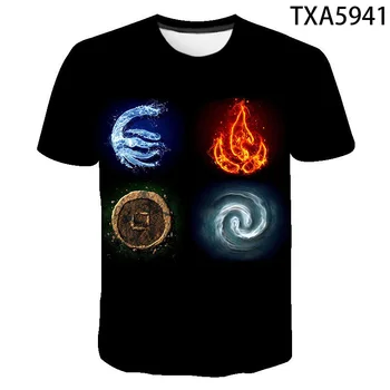 Nauja Vasaros Avatar The Last Airbender 3D Print T-shirt Vyrai, Moterys, Vaikai, Mada Streetwear Anime Atspausdintas T-shirt Kietas Viršūnes