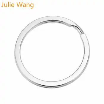 Julie Wang 10VNT 25/28/30/32 mm, Nerūdijančio Plieno Apvalus Raktų Žiedas 