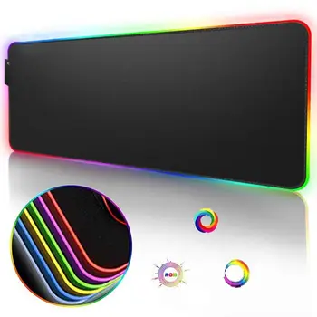 Naujas Cool Stiliaus LED Šviesos Spalvinga RGB Šviesos Anti-slip Žaidimų Pelės Mygtukai Kilimėlis Kompiuteriai